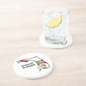 文字カスタムフロリダ州旗とフラワーオレンジの花 コースター (側面)