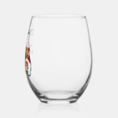 文字カスタムフロリダ州旗とフラワーオレンジの花 ステムなしワイングラス (左)