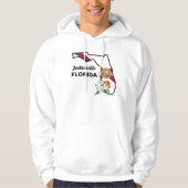 文字カスタムフロリダ州旗とフラワーオレンジの花 パーカ (正面)