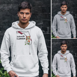 文字カスタムフロリダ州旗とフラワーオレンジの花 パーカ