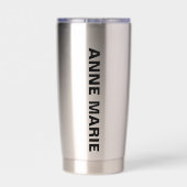 文字カスタムフロリダ州旗とフラワーオレンジの花 保温保冷タンブラー (背面)