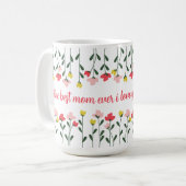 文字カスタムフローラ母の日 – 母に最高のは コーヒーマグカップ (正面左)
