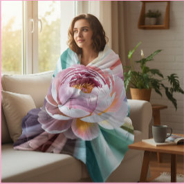 文字カスタムフローラ牡丹パーソナライズされた シェルパブランケット