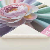 文字カスタムフローラ牡丹パーソナライズされた シェルパブランケット (3/4)