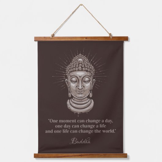 文字カスタムブッダ引用文 吊り下げ型タペストリー (正面)