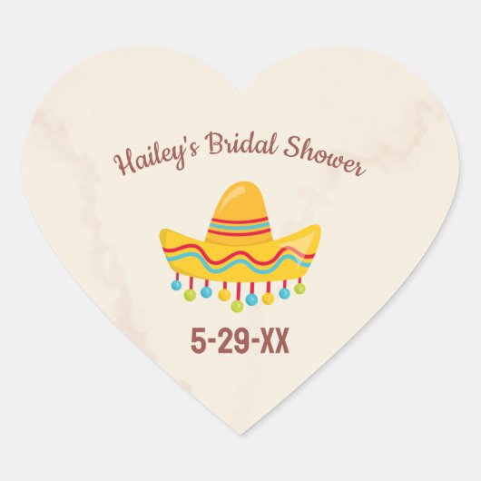 文字カスタムブライダルシャワーソンブパーソナライズされたレロ ハートシール (正面)