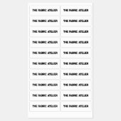 文字カスタムブラックオンホワイトファブリックの衣類ラベル ラベル (シート)