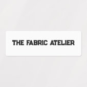 文字カスタムブラックオンホワイトファブリックの衣類ラベル ラベル (デザイン2)