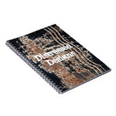 文字カスタムブラックラスティ金属グランジ写真 ノートブック (右側)