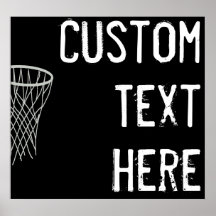 文字カスタムブラック&ホワイトバスケットボールプレーヤースポーツ