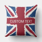 文字カスタムブリティッシュ・ユニオン・ジャック国旗Art Heva Weva クッション (正面)