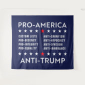 文字カスタムプロアメリカアンチトランプ タペストリー (正面(横))