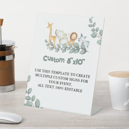 文字カスタムベイビーシャワーワイルドワンペデスタル 台座サイン (インサイチュ)