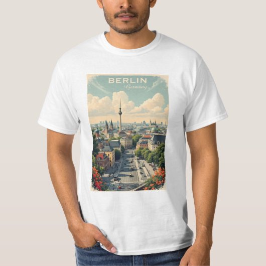 文字カスタムベルリン,ドイツ Tシャツ (正面)