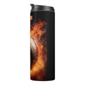 文字カスタムベースボールオンファイア タンブラー (回転右)