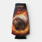 文字カスタムベースボールオンファイア ボトルクーラー (正面)