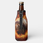 文字カスタムベースボールオンファイア ボトルクーラー (ボトル裏面)