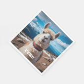 文字カスタムペルーラマ スタンダードランチョンナプキン (角)