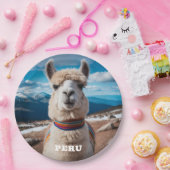 文字カスタムペルーラマ ペーパープレート (パーティー)