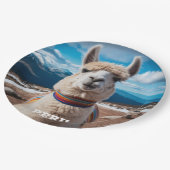 文字カスタムペルーラマ ペーパープレート (アングル)