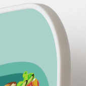 文字カスタムホットドッグイラストレーション ピックルボールラケット (左詳細)