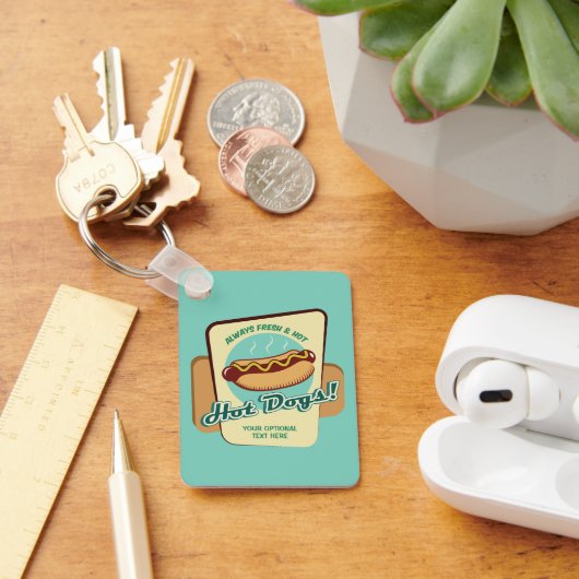 文字カスタムホットドッグ キーホルダー (デスク)