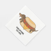 文字カスタムホットドッグ スタンダードランチョンナプキン (角)