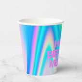 文字カスタムホログラフィック虹色Y2Kアイカッチング 紙コップ (正面)