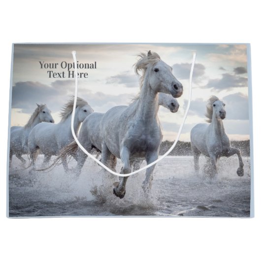 文字カスタムホワイトホース ラージペーパーバッグ (正面)