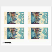 文字カスタムボストンマサチューセッツ 長方形シール (シート)