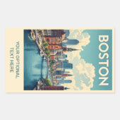 文字カスタムボストンマサチューセッツ 長方形シール (正面)