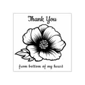 文字カスタムポピーの花を持つ ラバースタンプ (インプリント)