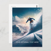 文字カスタムマウンテンスキーヤー ポストカード (正面/裏面)