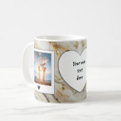 文字カスタムマグ – クリーム&金ゴールド大理石 コーヒーマグカップ (正面左)