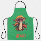 文字カスタムマッシュルームラバーエプロン エプロン (正面)