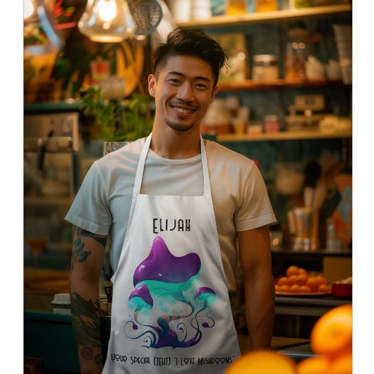 文字カスタムマッシュルームラバーエプロン エプロン