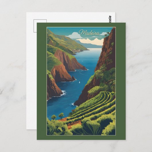 文字カスタムマデイラポルトガル ポストカード (正面/裏面)