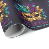 文字カスタムマルディグラスマスクフェザー ラッピングペーパー (ロールコーナー)