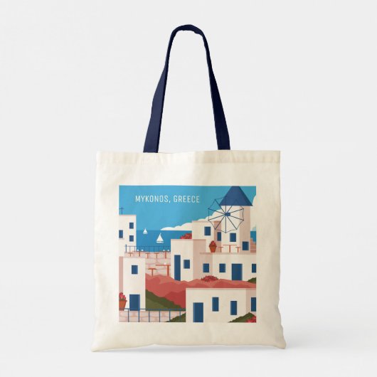 文字カスタムミコノスギリシャ トートバッグ (裏面)