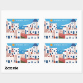 文字カスタムミコノスギリシャ 長方形シール (シート)