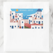 文字カスタムミコノスギリシャ 長方形シール (バッグ)