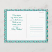 文字カスタムミンティグリーンテニスクリスマス ポストカード (裏面)