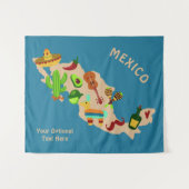 文字カスタムメキシコ文化地図タペストリー タペストリー (正面(横))