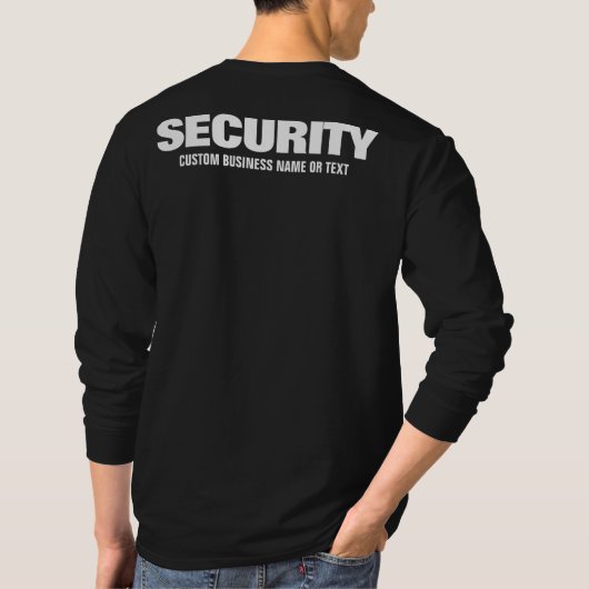 文字カスタムメンズセキュリティクルーのスタッフチームメンバ Tシャツ (裏面)