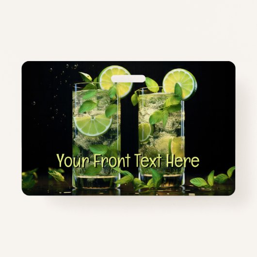 文字カスタムモヒトカクテル バッジ (正面)