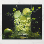 文字カスタムモヒトカクテル リキュールボトルラベル (シングルラベル)