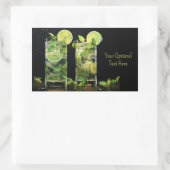 文字カスタムモヒトカクテル 長方形シール (バッグ)