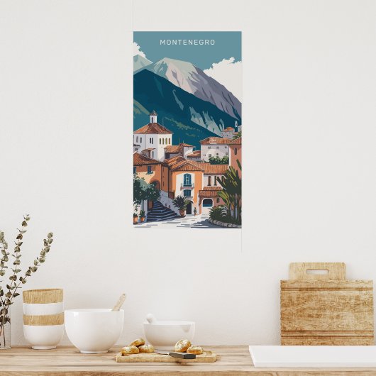 文字カスタムモンテネグロ ポスター (キッチン)