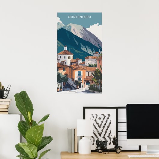 文字カスタムモンテネグロ ポスター (ホームオフィス)