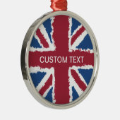 文字カスタムユニオンジャック国旗のアートバイヒバワヴァ メタルオーナメント (右)